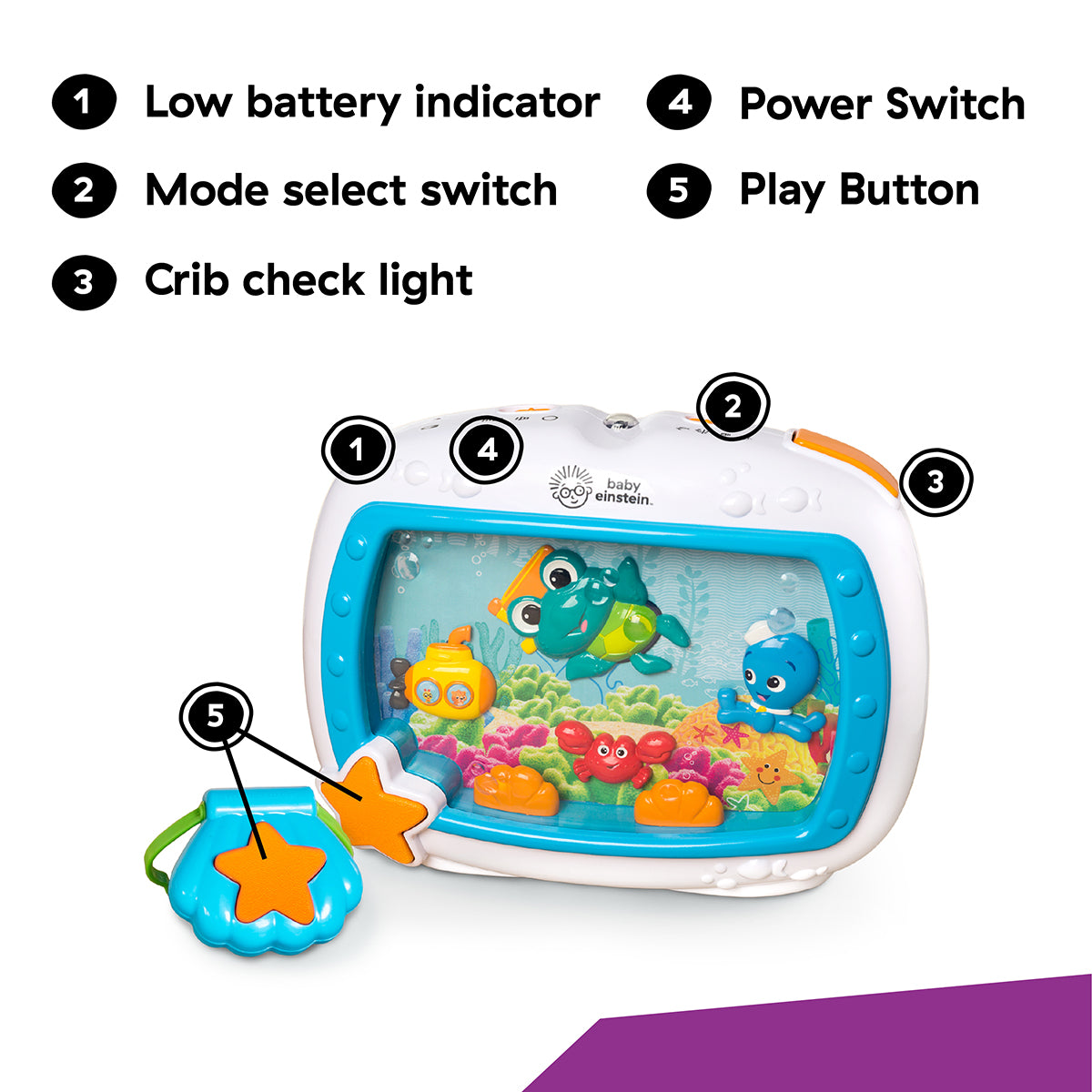 Kids2 Baby Einstein Sea Dreams Soother Crib Toy and Sound Machine