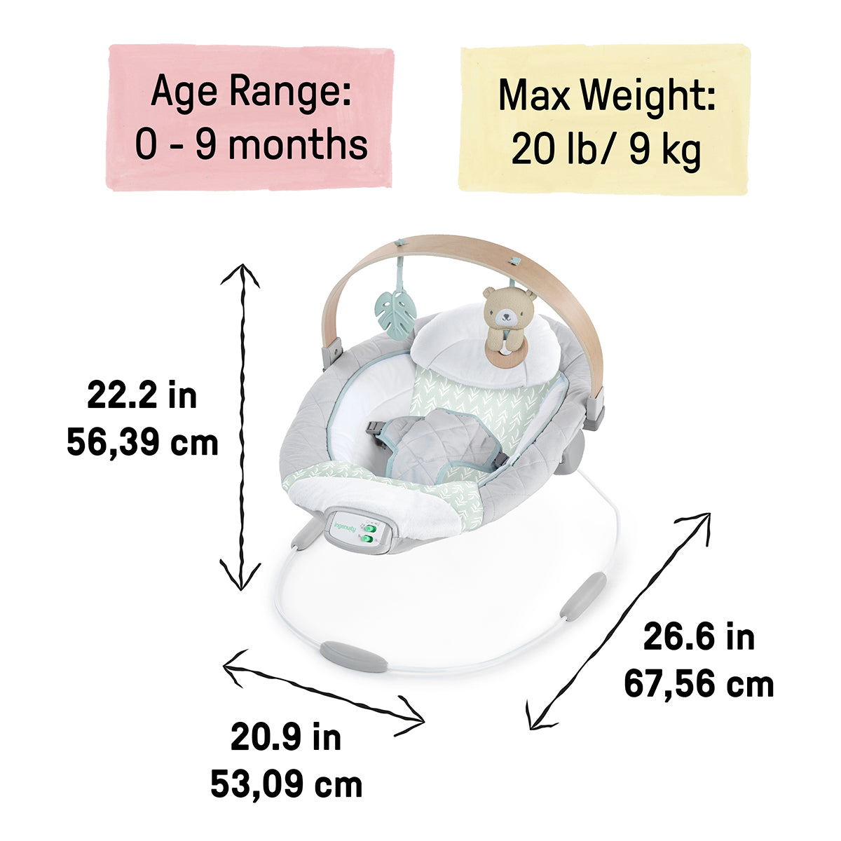 Kids2 Ingenuity Cozy Spot Soothing Bouncer