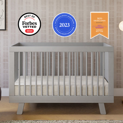 Babyletto Hudson 3-in-1 Convertible Crib with Toddler Bed Conversion Kit - Grey Finish