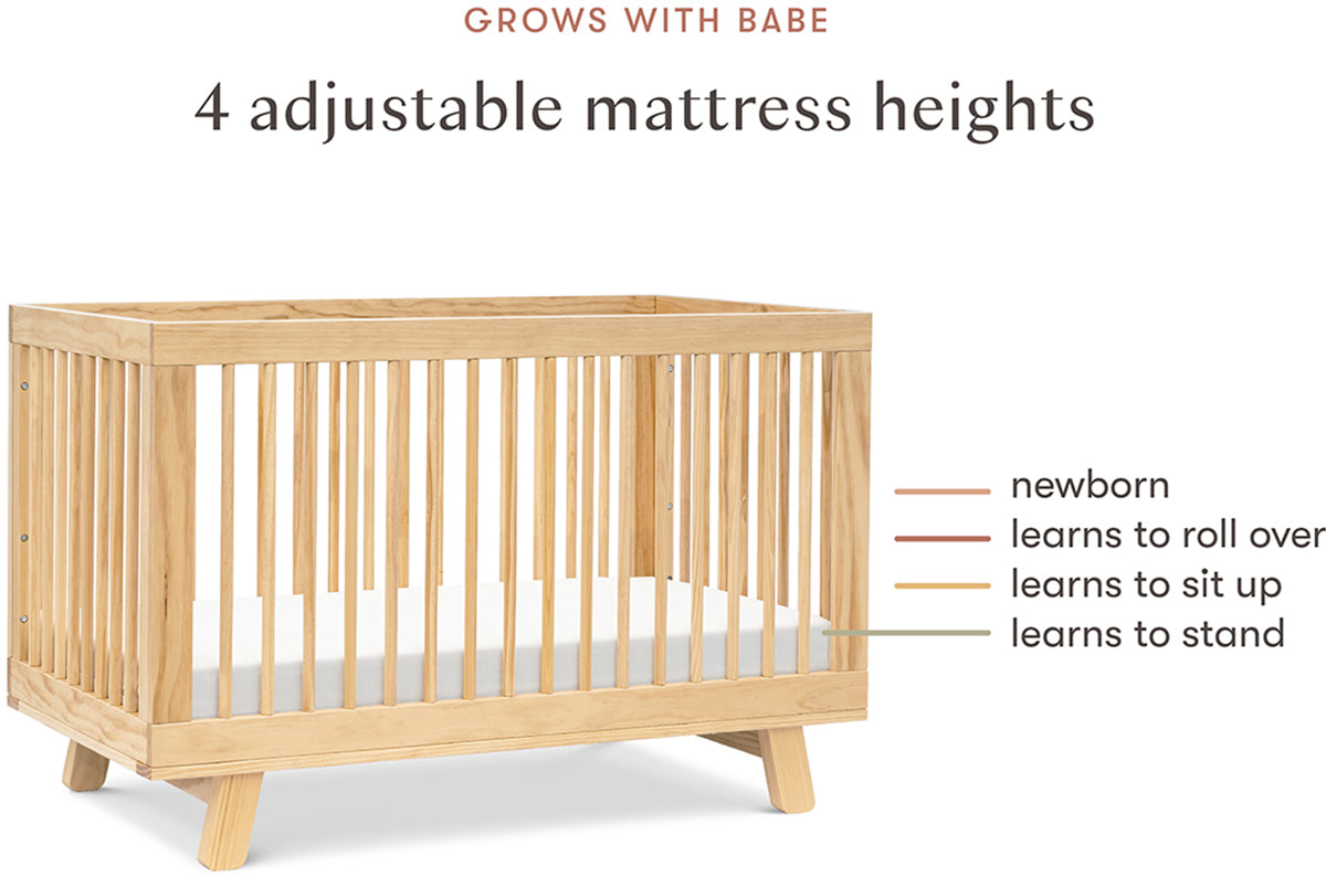 Babyletto Hudson 3-in-1 Convertible Crib with Toddler Bed Conversion Kit - Natural