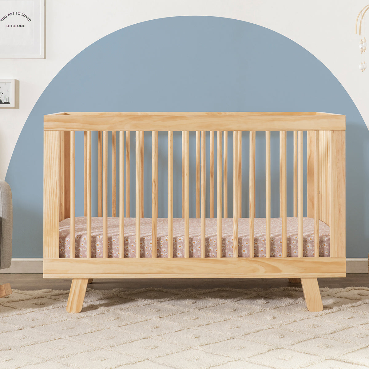 Babyletto Hudson 3-in-1 Convertible Crib with Toddler Bed Conversion Kit - Natural