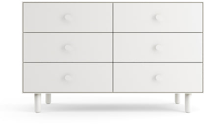 Oeuf 6 Drawer Dresser - Fawn - White