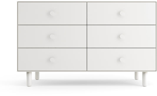 Oeuf 6 Drawer Dresser - Fawn - White