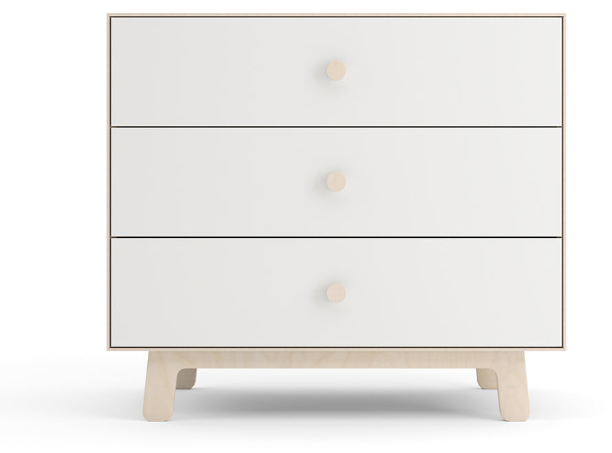 Oeuf 3 Drawer Dresser - Rhea - White/Birch