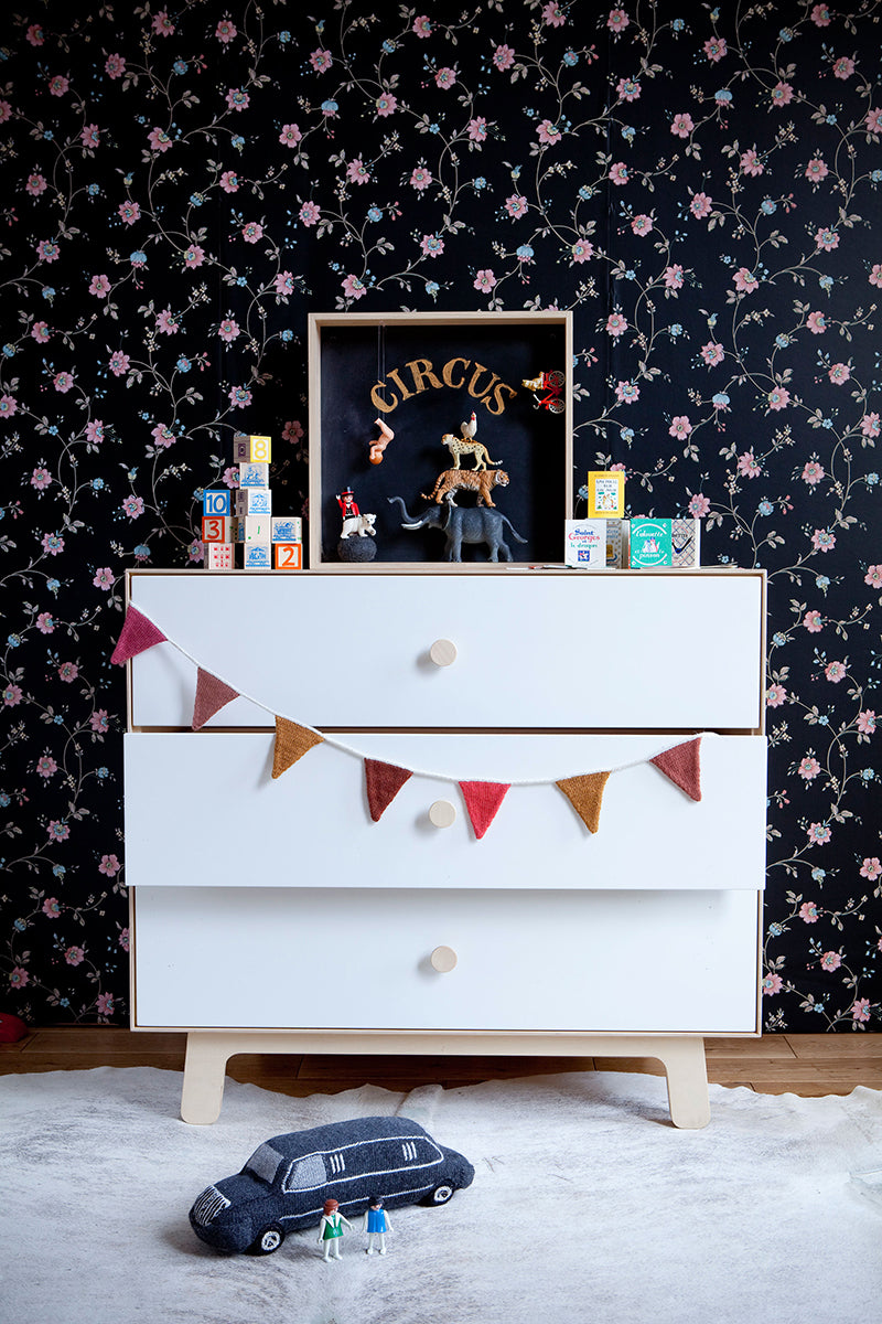 Oeuf 3 Drawer Dresser - Sparrow - White/Birch