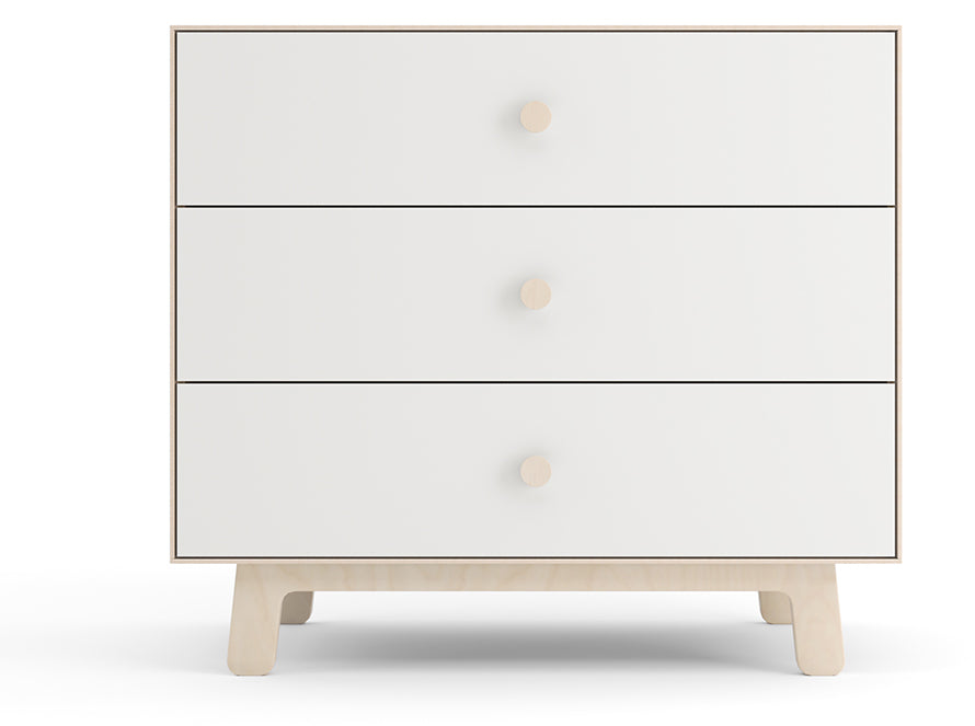 Oeuf 3 Drawer Dresser - Sparrow - White/Birch