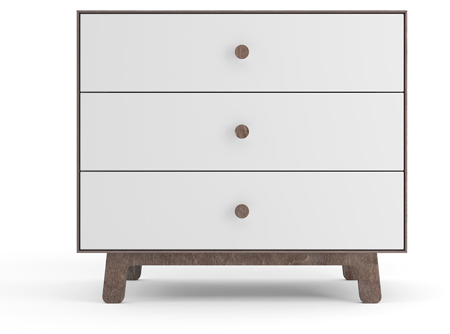 Oeuf 3 Drawer Dresser - Sparrow - White/Walnut