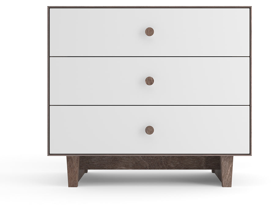 Oeuf 3 Drawer Dresser - Rhea - White/Walnut