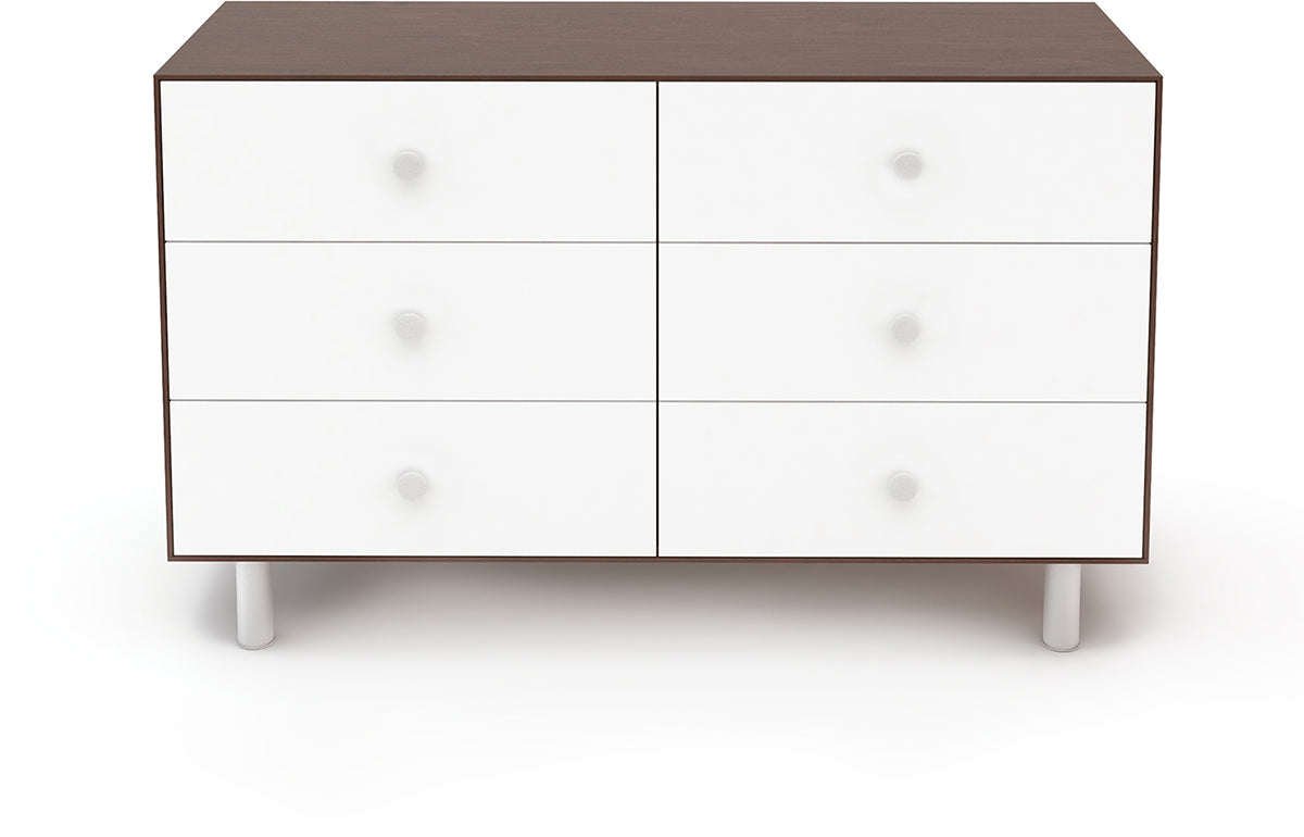 Oeuf 6 Drawer Dresser - Classic - White/Walnut