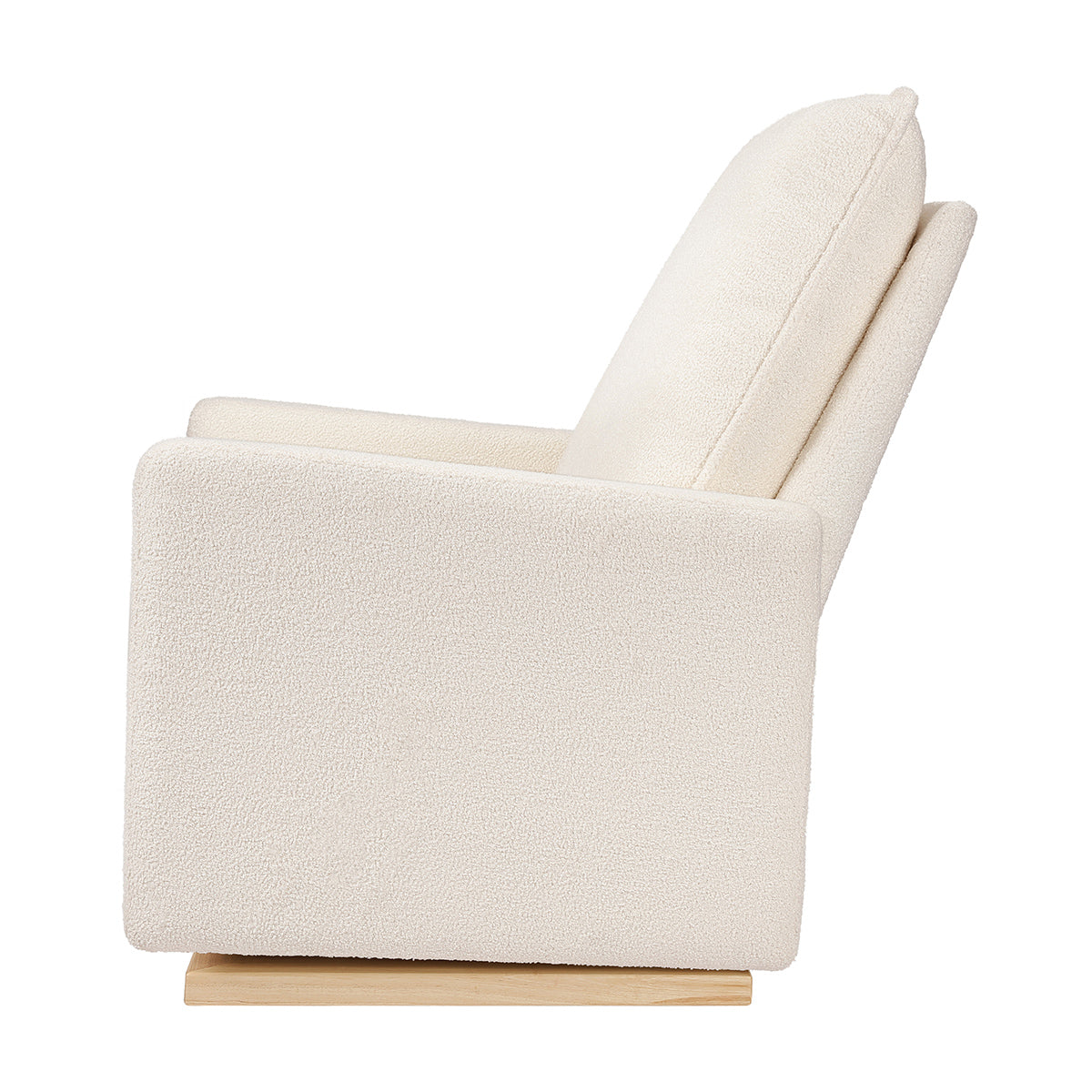 Babyletto Cali Pillowback Chair and a Half Glider - Chantilly Sherpa w/ Light Wood Base