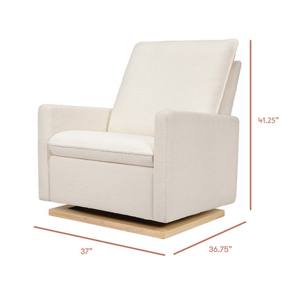 Babyletto Cali Pillowback Chair and a Half Glider - Chantilly Sherpa w/ Light Wood Base