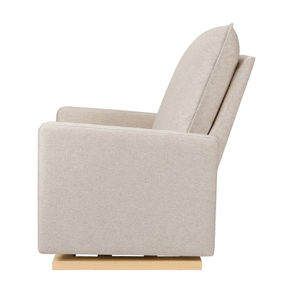 Babyletto Cali Pillowback Chair and a Half Glider - Performance Beach Eco-Weave w/ Light Wood Base