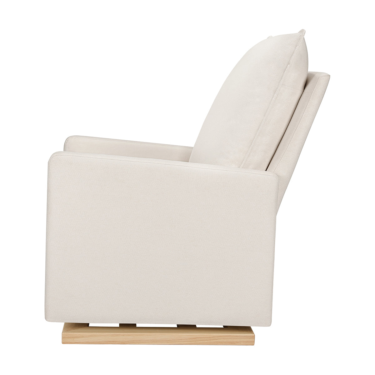 Babyletto Cali Pillowback Chair and a Half Glider - Performance Cream Eco-Weave w/ Light Wood Base