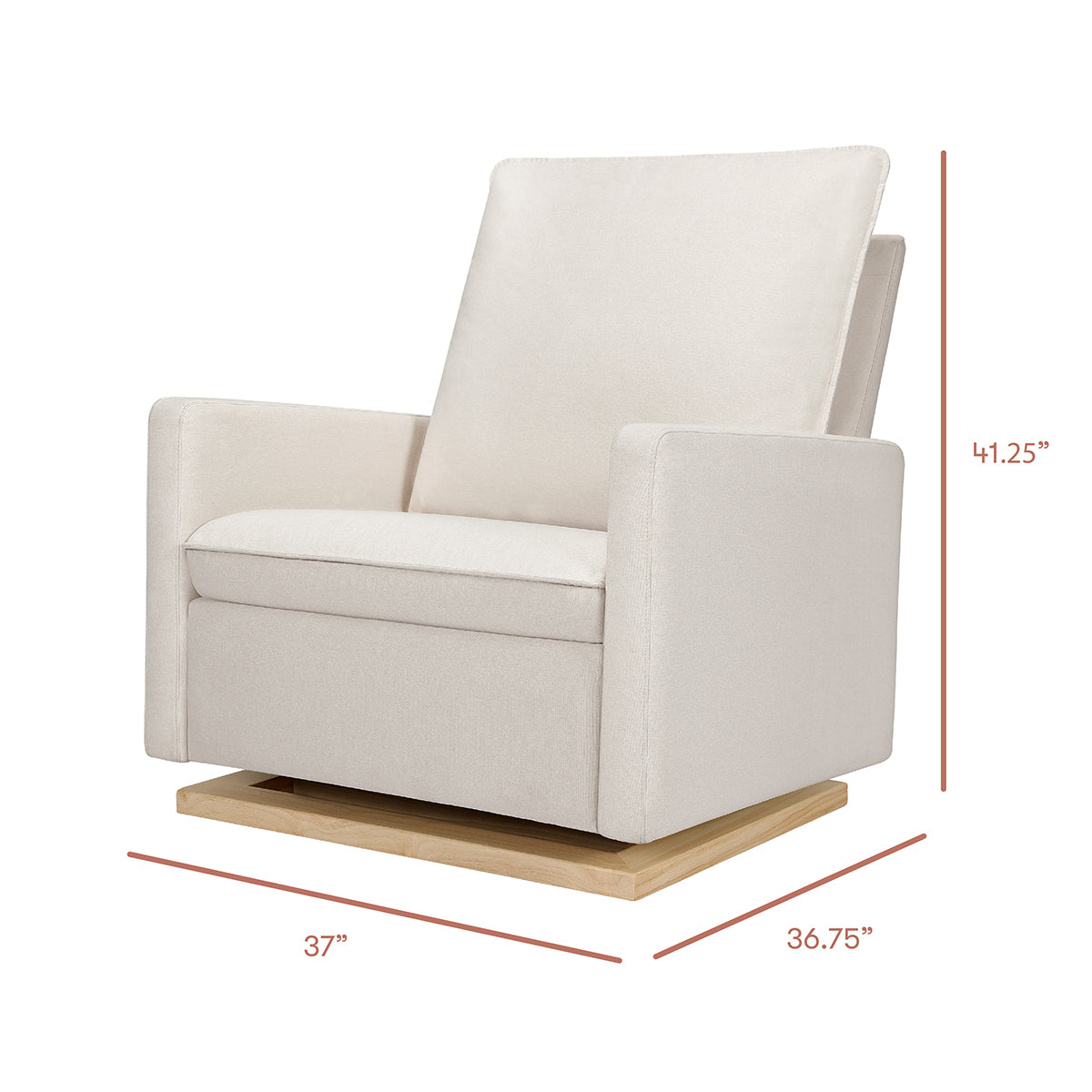 Babyletto Cali Pillowback Chair and a Half Glider - Performance Cream Eco-Weave w/ Light Wood Base