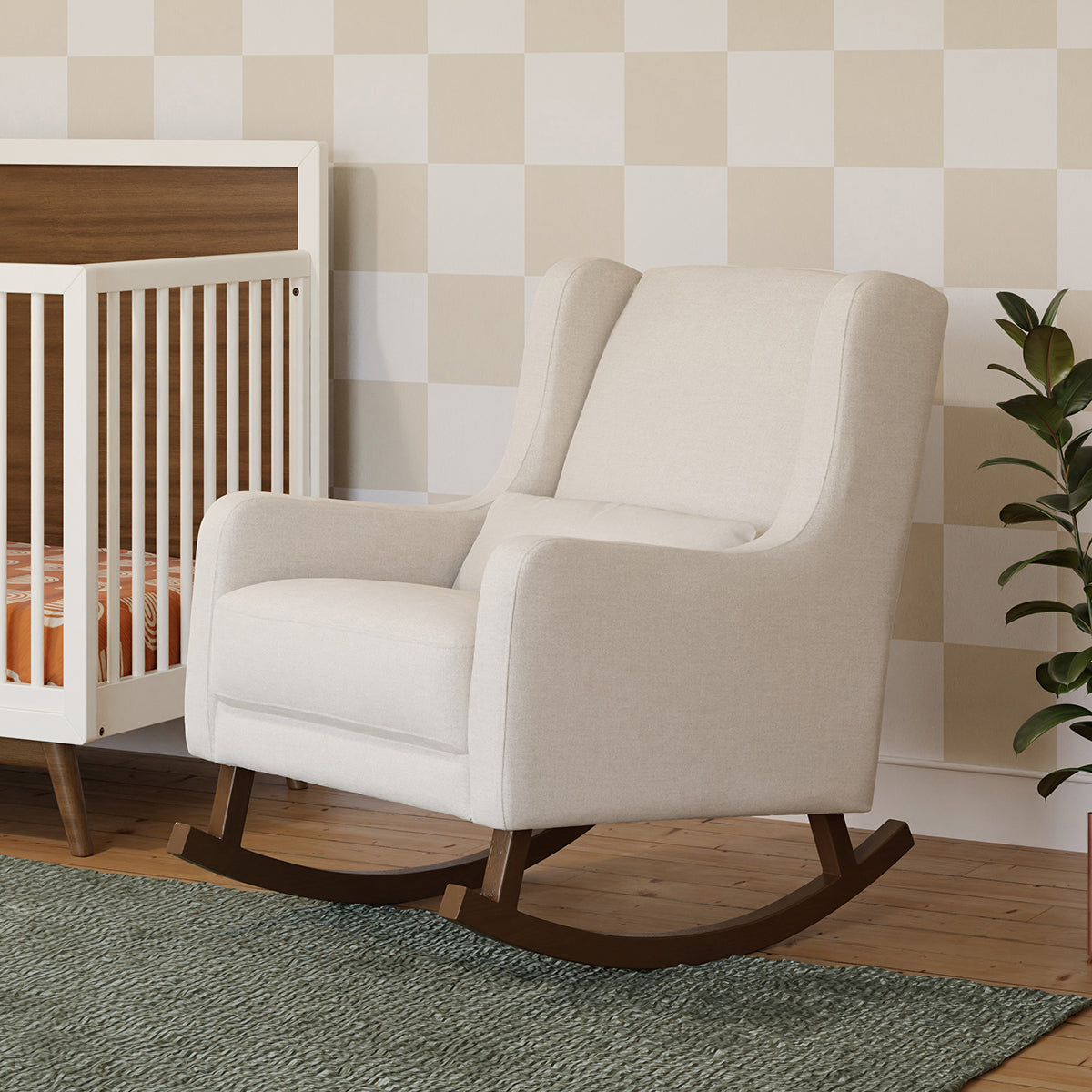 Babyletto Kai Rocker - Performance Natural Eco-Twill w/ Dark Legs