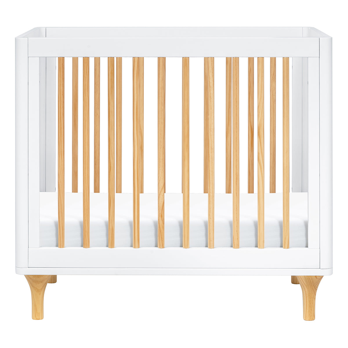 Babyletto Lolly 4-in-1 Convertible Mini Crib w/ Toddler Bed Conversion Kit - White/Natural