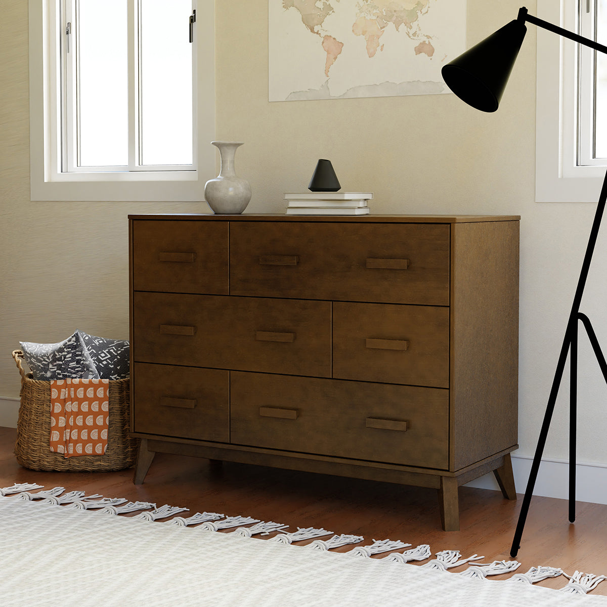 Babyletto Scoot 6-Drawer Dresser - Natural Walnut