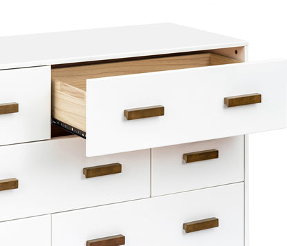 Babyletto Scoot 6-Drawer Dresser - White / Natural Walnut