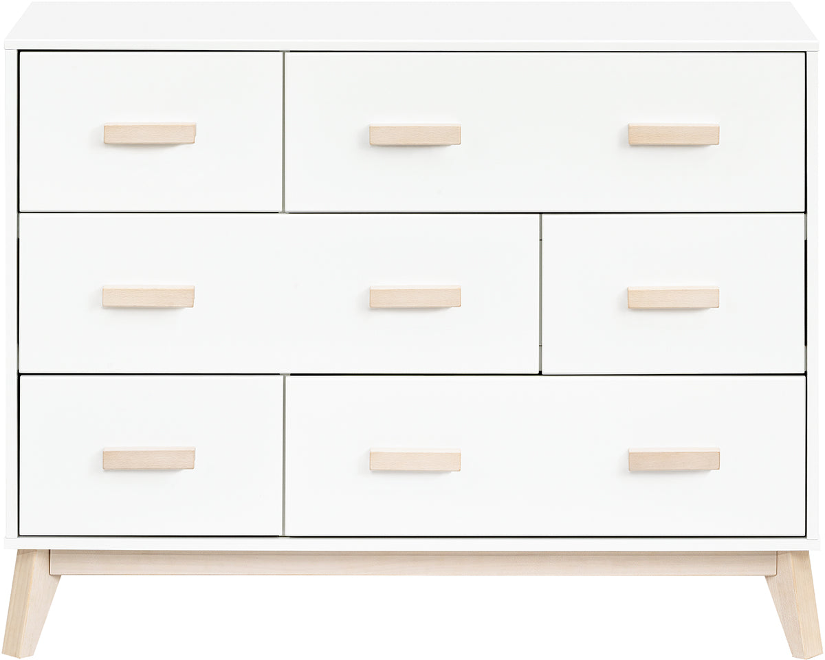 Babyletto Scoot 6-Drawer Dresser - White / Washed Natural