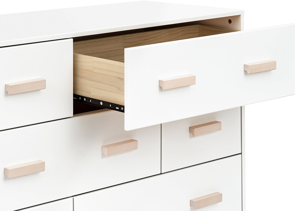 Babyletto Scoot 6-Drawer Dresser - White / Washed Natural