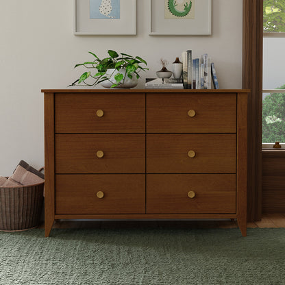 Babyletto Sprout 6-Drawer Double Dresser - Chestnut / Natural