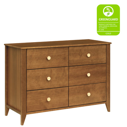 Babyletto Sprout 6-Drawer Double Dresser - Chestnut / Natural