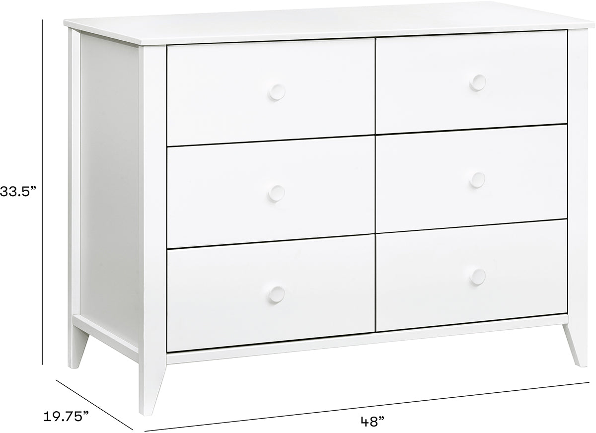 Babyletto Sprout 6-Drawer Double Dresser - White