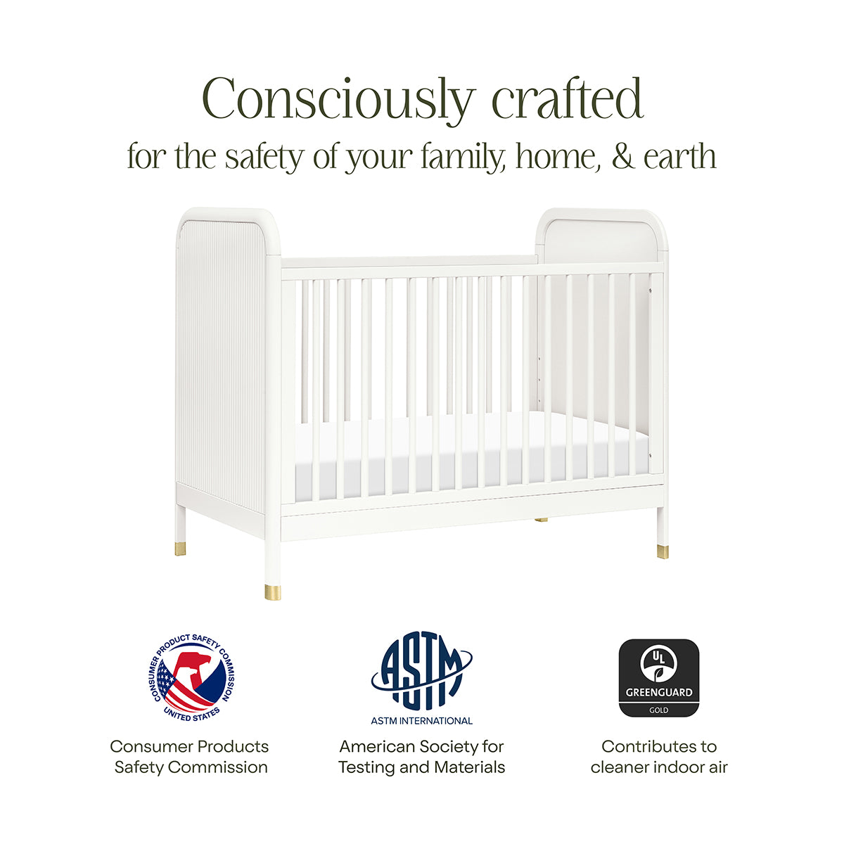 Namesake Brimsley Tambour 3-in-1 Convertible Crib - Warm White