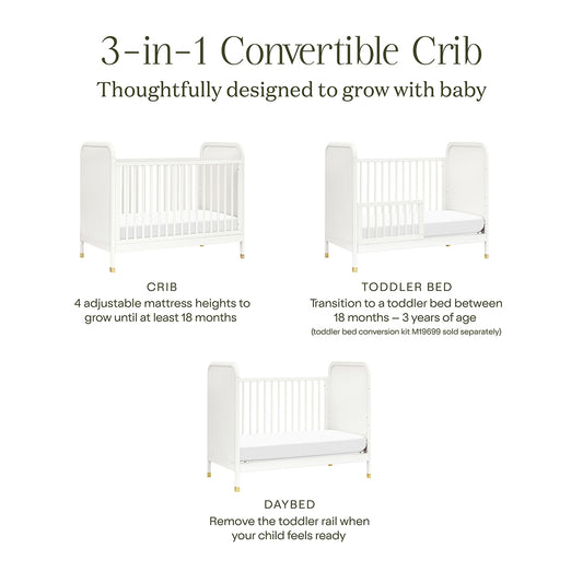 Namesake Brimsley Tambour 3-in-1 Convertible Crib - Warm White