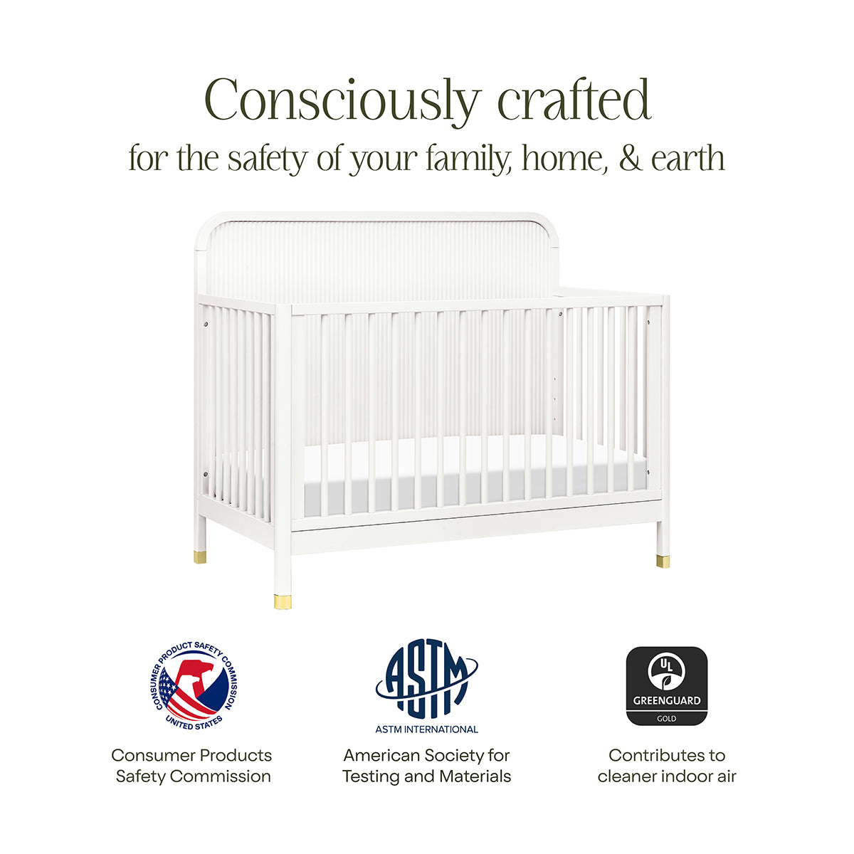 Namesake Brimsley Tambour 4-in-1 Convertible Crib - Warm White