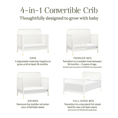 Namesake Brimsley Tambour 4-in-1 Convertible Crib - Warm White