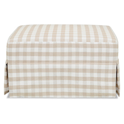 Namesake Crawford Gliding Ottoman - Tan Gingham