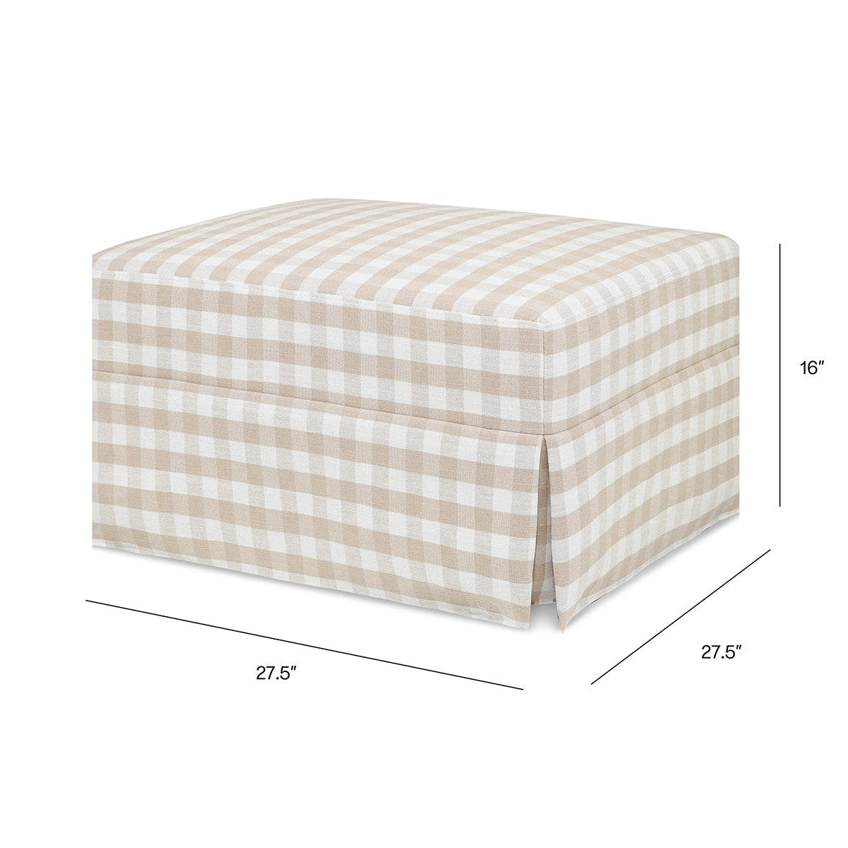 Namesake Crawford Gliding Ottoman - Tan Gingham