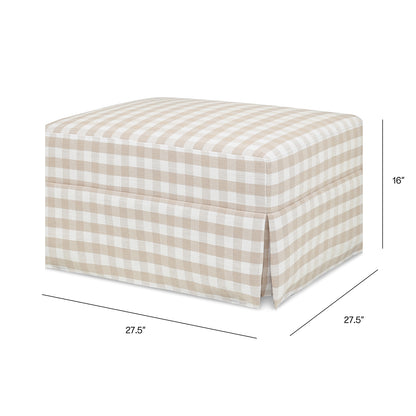 Namesake Crawford Gliding Ottoman - Tan Gingham