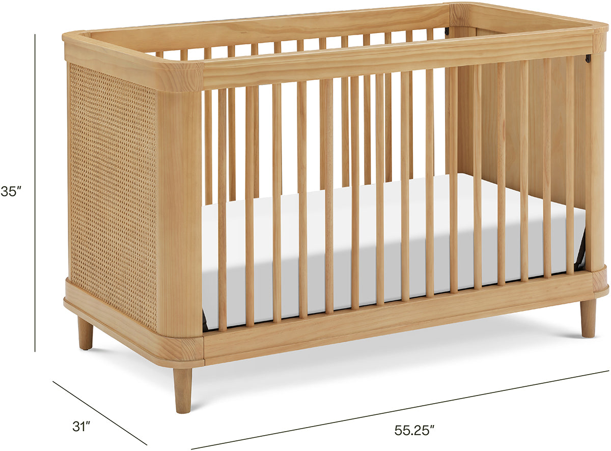 Namesake Marin w/ Cane 3-in-1 Convertible Crib - Honey / Honey Cane