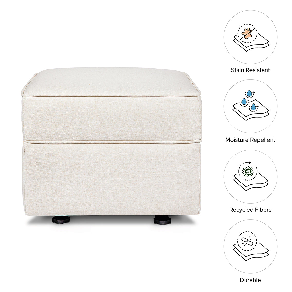 Namesake Willa/Alden Gliding Ottoman - Performance Cream Eco-Weave