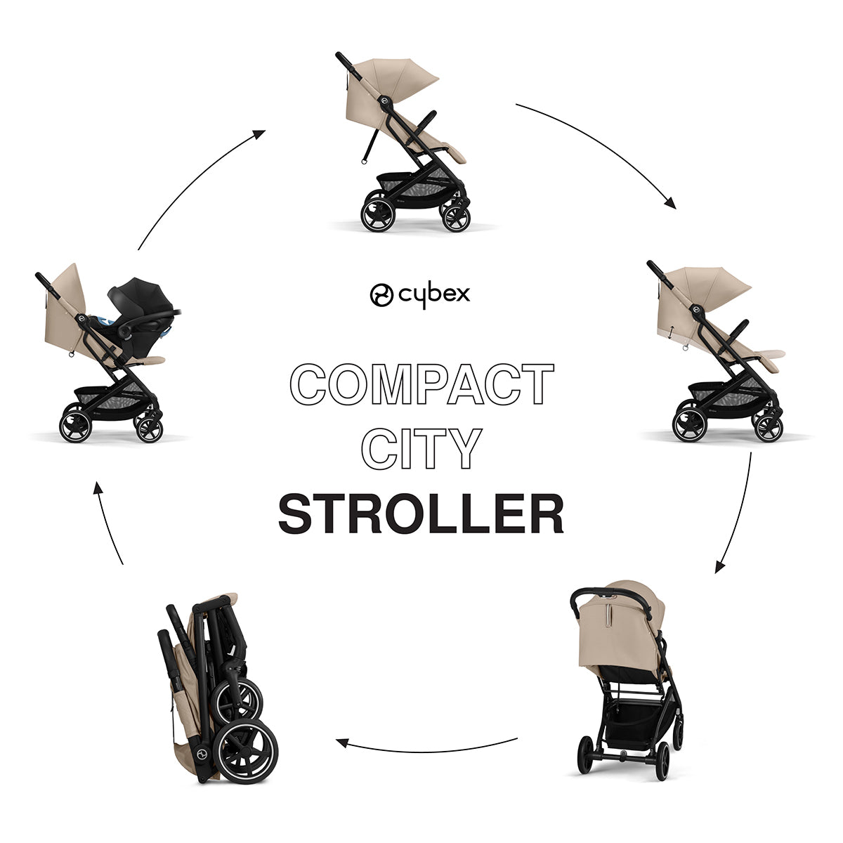 Cybex Beezy 2 Compact Stroller - Almond Beige