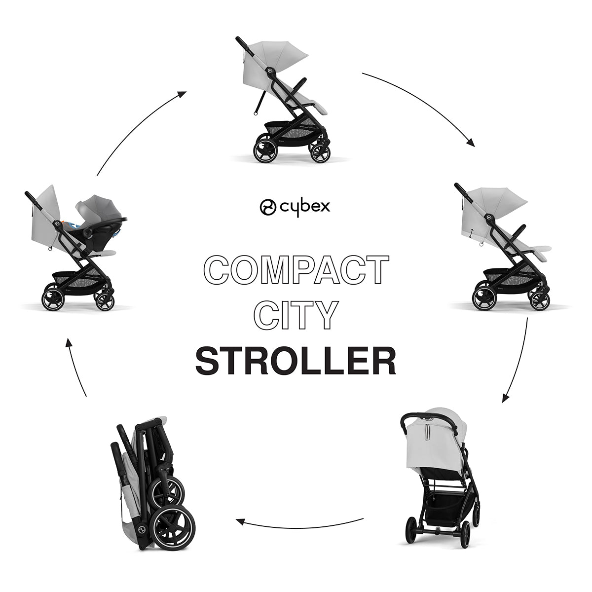 Cybex Beezy 2 Compact Stroller - Fog Grey