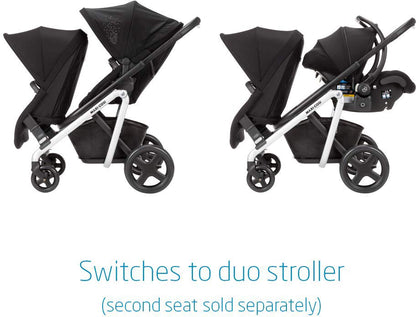 Maxi-Cosi Lila Double Stroller + Mico XP Max Travel System Bundle - Nomad Black / Essential Black