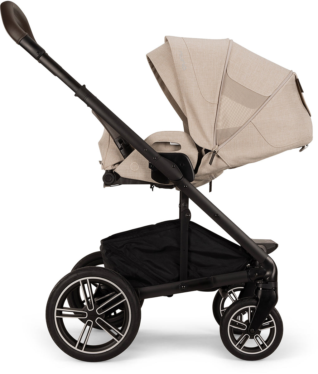 Nuna MIXX Next with Magnetic Buckle + PIPA Aire RX Travel System Bundle - Biscotti / Caviar