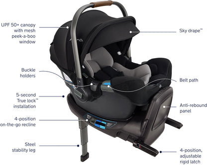 Nuna MIXX Next with Magnetic Buckle + PIPA RX Travel System Bundle - Biscotti / Caviar