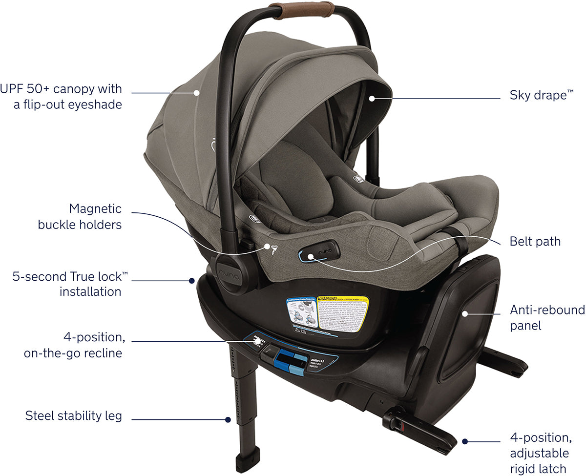 Nuna TRVL dubl + PIPA Aire RX Travel System Bundle - Granite / Granite