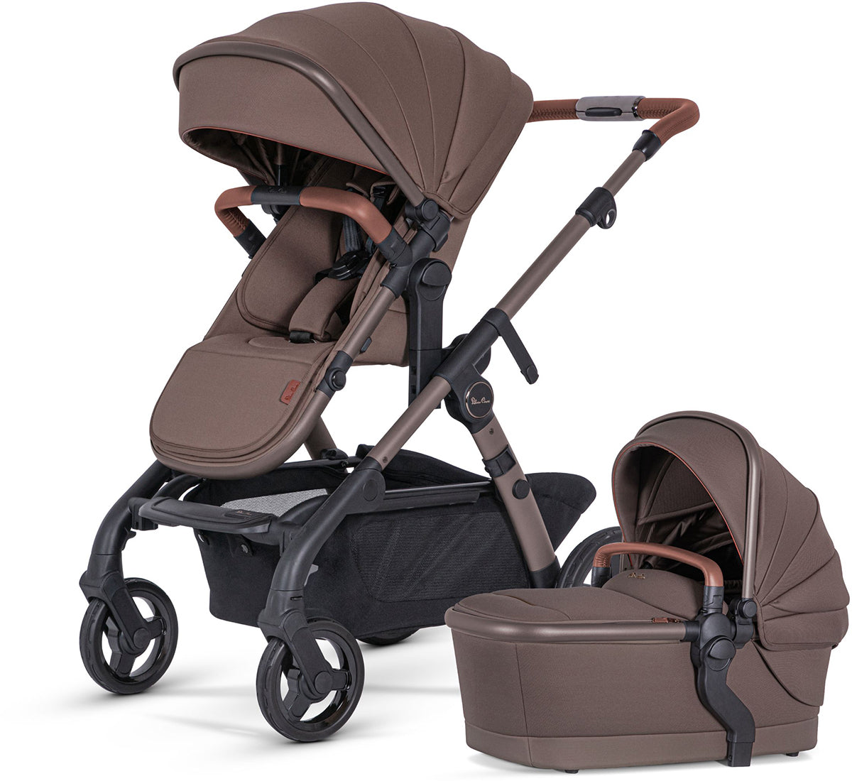 Silver Cross Wave 3 Complete Single-to-Double Stroller - Caramel