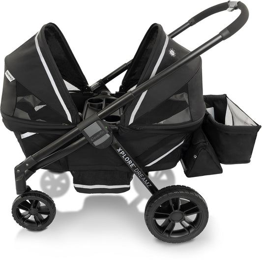 Evenflo Pivot Xplore Dreamz All-Terrain Stroller Wagon with Bassinet Insert - Jetsetter Black