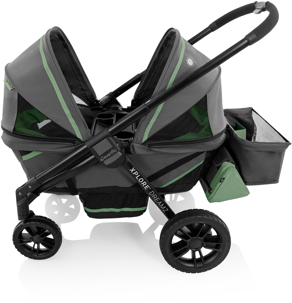 Evenflo Pivot Xplore Dreamz All-Terrain Stroller Wagon with Bassinet Insert - Voyager Green