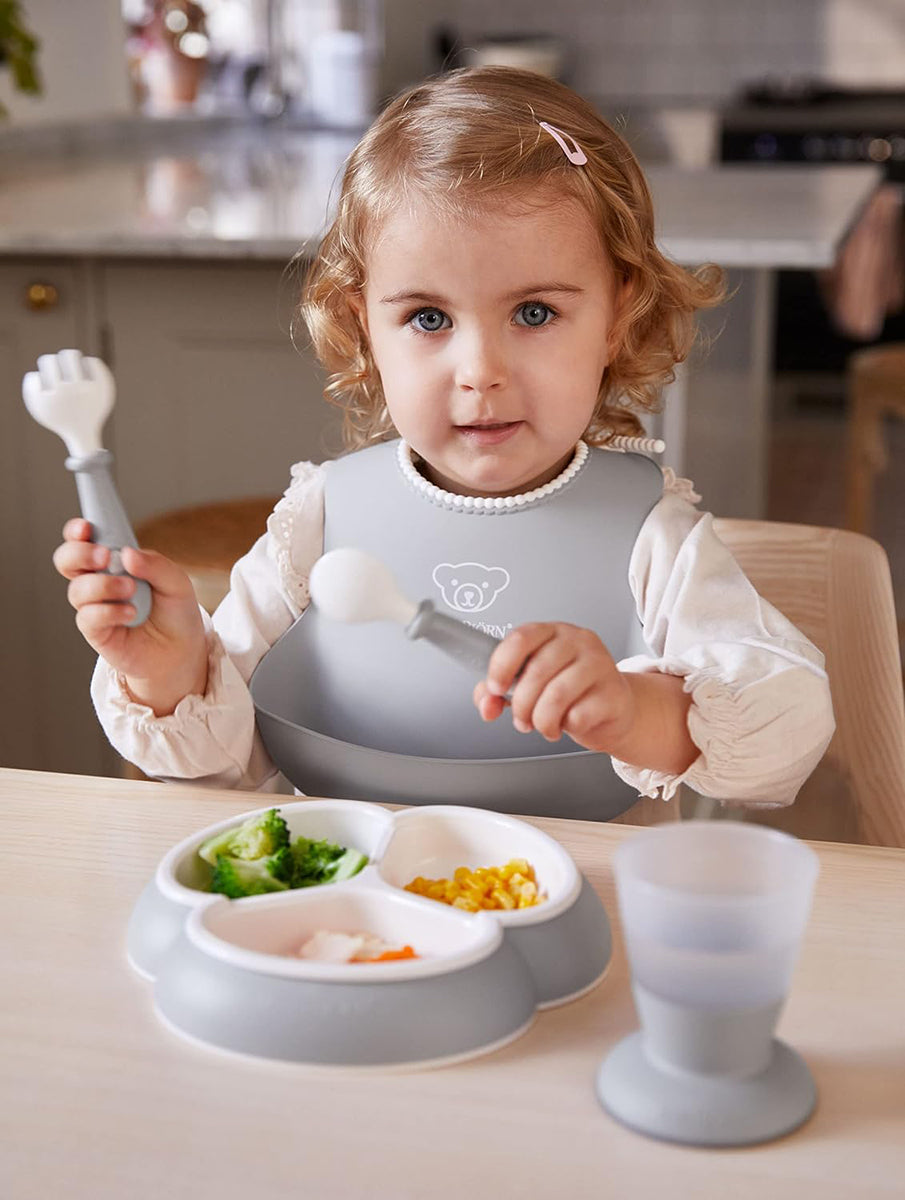 BabyBjorn Baby Spoon and Fork, 4 pcs - gray