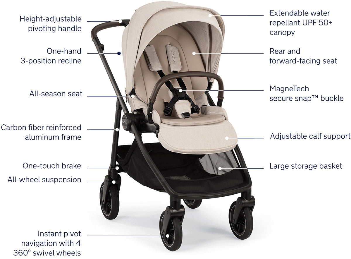 Nuna SWIV Lightweight Stroller - Chai