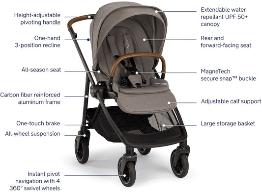 Nuna SWIV Lightweight Stroller - Granite