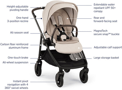 Nuna SWIV + PIPA Aire RX Travel System Bundle - Chai / Caviar