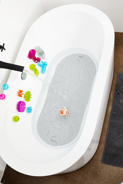 Boon GRIFFLE Textured Non Slip Baby Bath Tub Mat - Gray